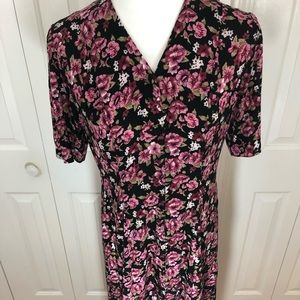 Vintage Long Flower Dress 3/4 sleeve Jamie Brooke